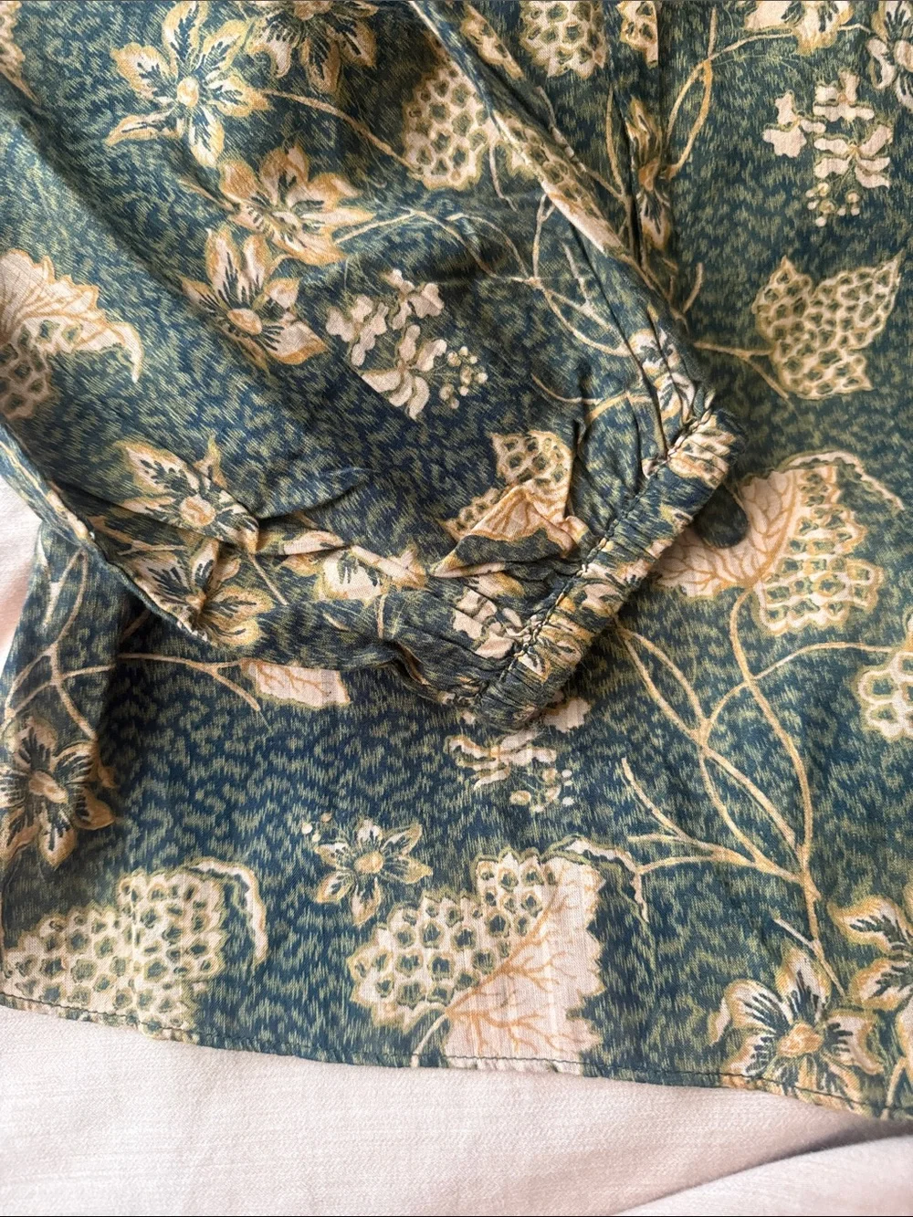 Ulla Johnson Tillie Blouse Balsam Green Floral Cotton Viscose Size 4 NEW Fall